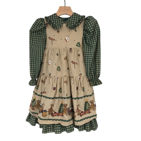 Daisy Kingdom Girls' Vintage Holiday Dress W/ Teddy Bears & Toys Pattern size 4 - Picture 3 of 8